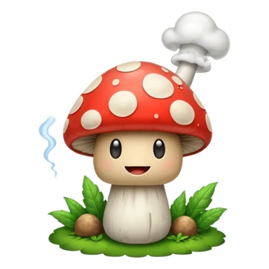 Happy mushroom smoking sticker
