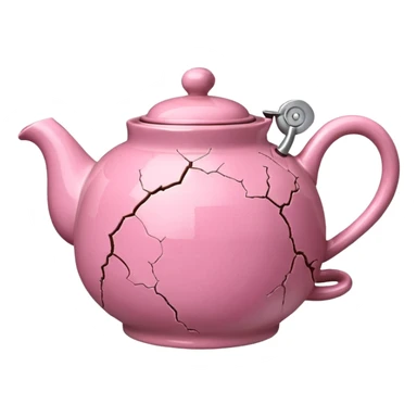 Pink bursting tea pot sticker