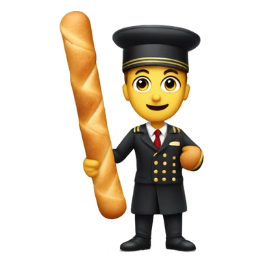 a twisted bread stick dressed as a bellboy sticker
