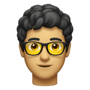 Man with yellow tinted glasses and black hair  sticker