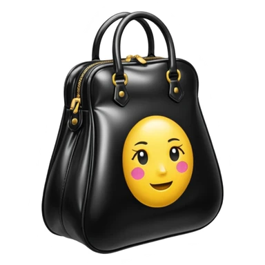 black inflated woman bag sticker