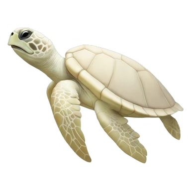 White Pastel sea turtle sticker