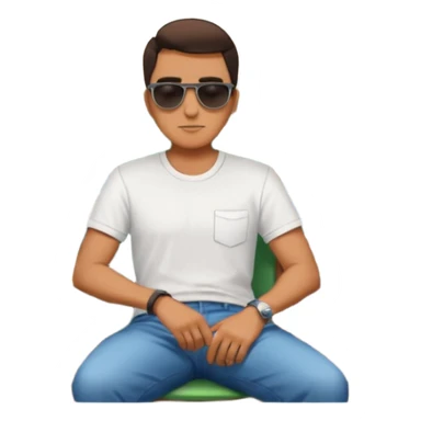 Man + chair + city view, Balcony Sitters sticker