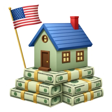 usa flag money house sticker