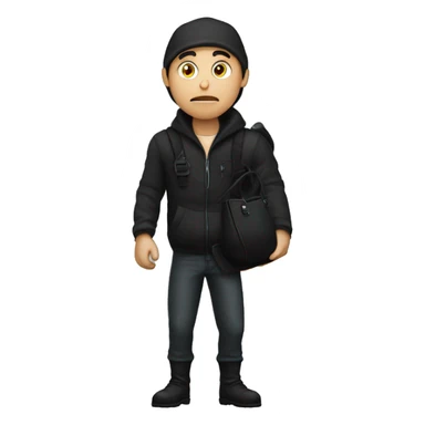 The thief was carrying a large black bag The thief was carrying a large black bag sticker