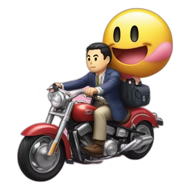 Kirby rides on top of Mr.Tanaka sticker
