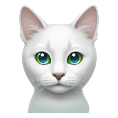 White cat with green and blue eyes sticker