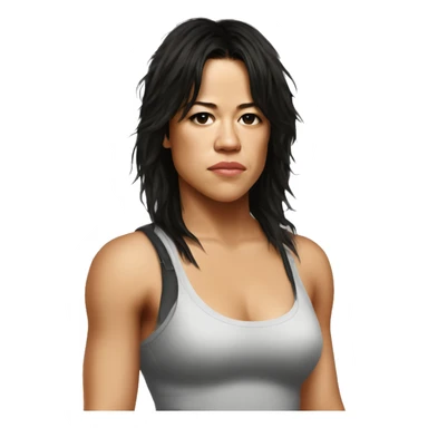 michelle rodriguez serious wearing tank top sticker