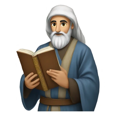 Nizami Ganjavi persian medieval author with a book in hands sticker