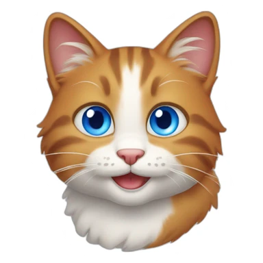 smiling cat red fur blue eyes sticker