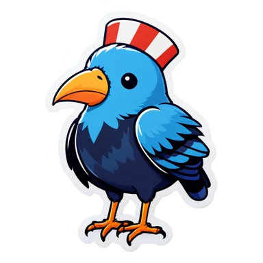 Patriotic, sickly, bird  sticker