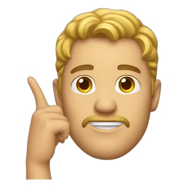 A man pointing on his jawline  sticker