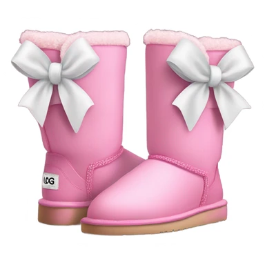 Pink uggs with a white bow sticker