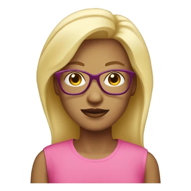 Blond Woman with Glases and pink tshirt sticker
