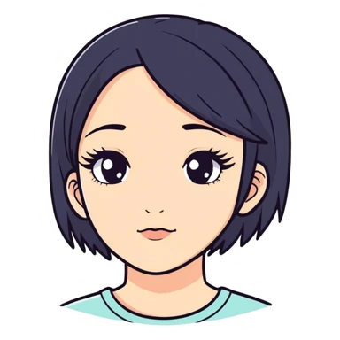 Niña con pero negro y pestañas largas sticker