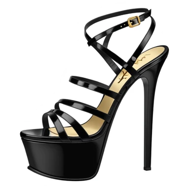 Ysl heel sandal  TRIBUTE PLATFORM SANDAL black PATENT LEATHER sticker