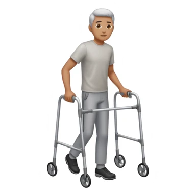 Man with walking frame sticker