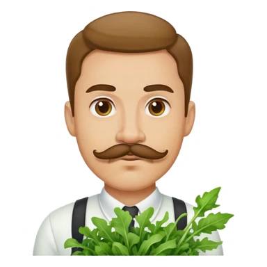 guy with handlebar mustache next arugula sticker