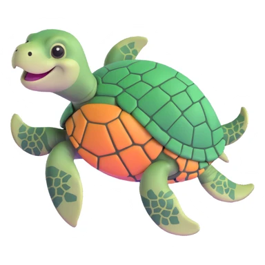 smiling sea turtle sticker