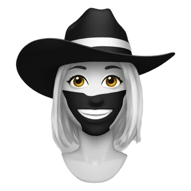 Hat face texas dancer black & white sticker