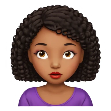 Glamourous, brown skin tone, very beautiful baby, with big plump lips, long long lashes, black curly smooth short hair, brown eyes sticker