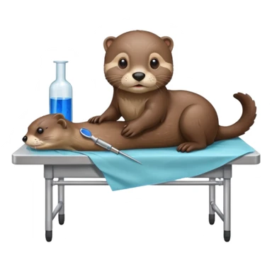 otter on a dissection table sticker