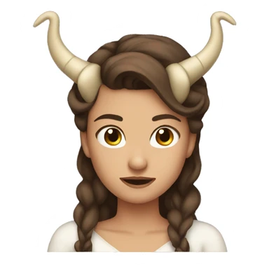 princess hell with horns brown hair sticker