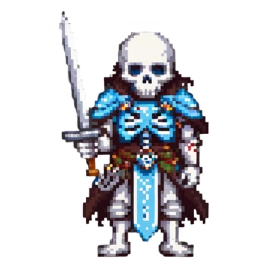 skeleton warrior with a sword sticker