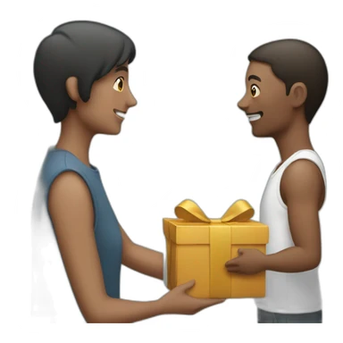person gifting to another person sticker