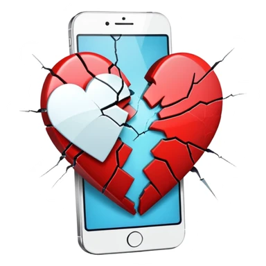 broken heart on iphone sticker