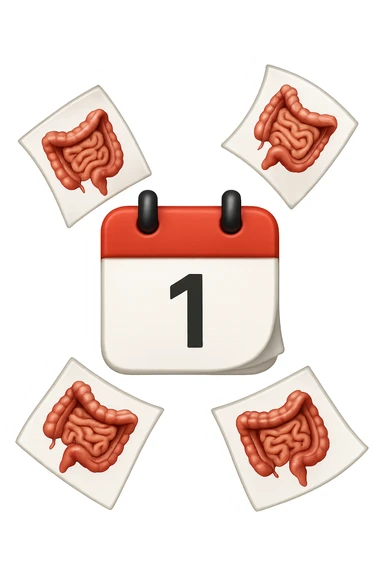 emoji stile iphone di un calendario con fogli che volano insieme, sui fogli ci sono disegnati degli intestini anatomici, iperrealistico 4k, isolato su sfondo bianco sticker