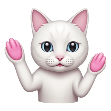 d white cat's hand and toenails sticker