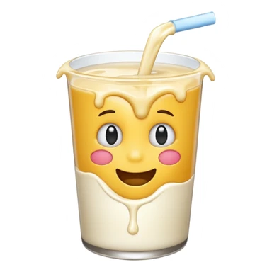 Emoji with milk flowing sticker