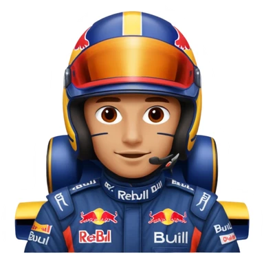 Red bull driver face covered in helmet f1  sticker