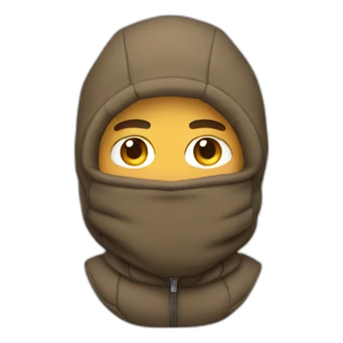 guy with a tan  balaclava with bear ears and puffer jacket  sticker