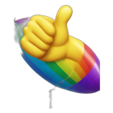 thumbs up sign on a rainbow balloon sticker