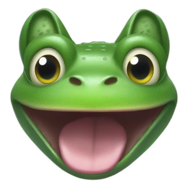 A frog in à cat mouth sticker