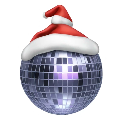 Disco ball with a Santa hat sticker