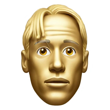golden inflatable sculpture travis scott head sticker