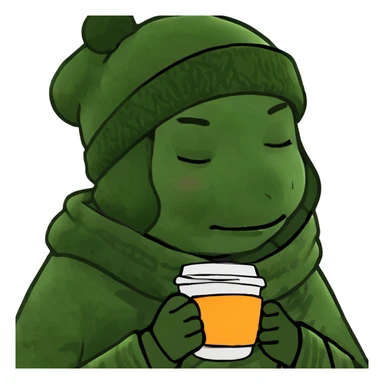 girl inside a blanket sipping coffee eyes closed sticker