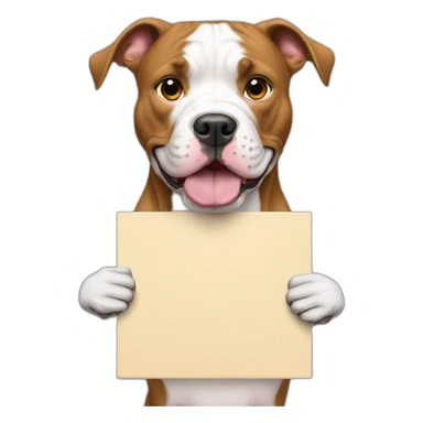 Pitbull holding blank board sticker