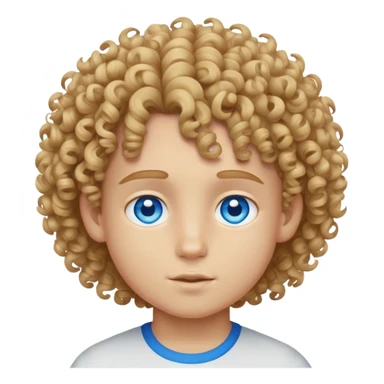 light skin boy with curly hair and blue eyes  sticker