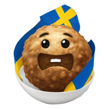 Swedish flag on a Swedish meatball sticker