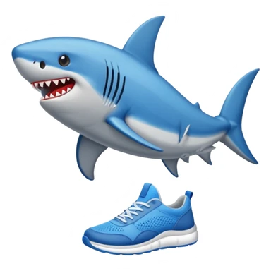 Tiburón con zapatillas azules sticker