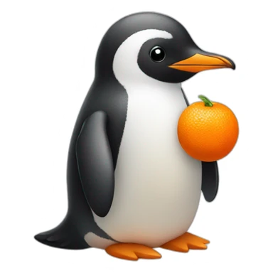 A penguin with tangerine  sticker