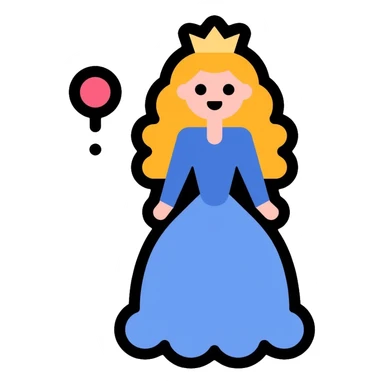 Glinda the Good Witch, blonde hair, blue dress, crown, and bubble sticker