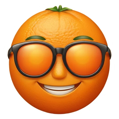 Orange with smile face with sun glasses sticker
