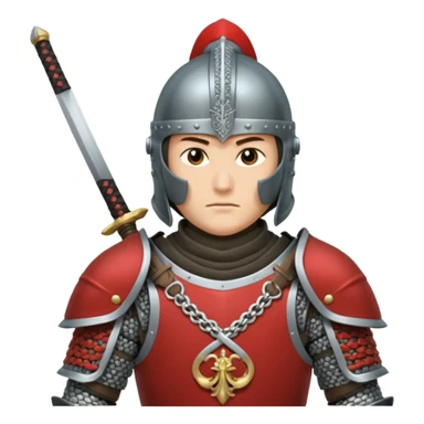 Armored noble with katana at side, kabuto helmet, stern posture. sticker