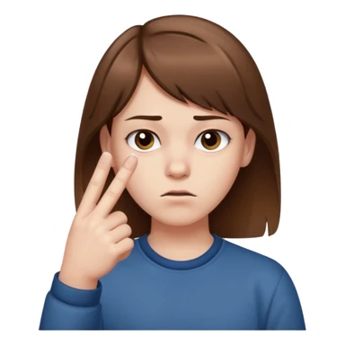 Pale young teenager with brown hair giving middle finger sticker