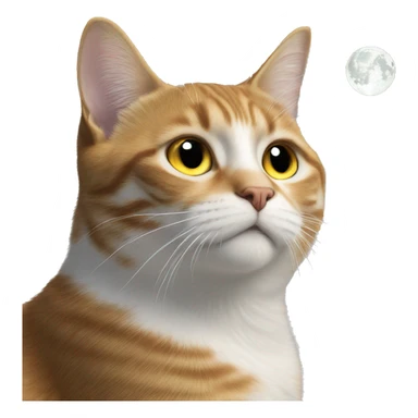 The moon on the cat sticker